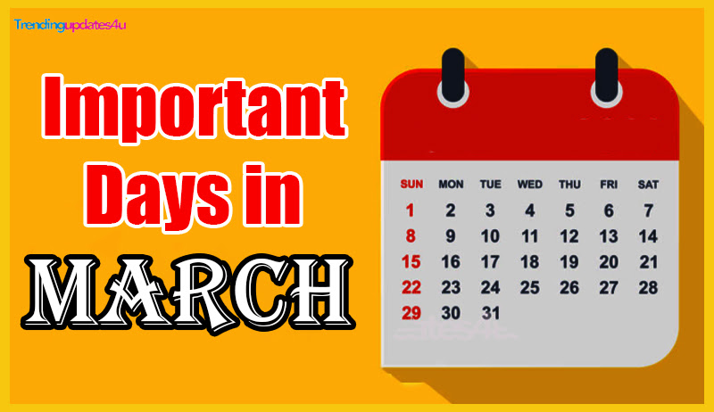 Important Days in March